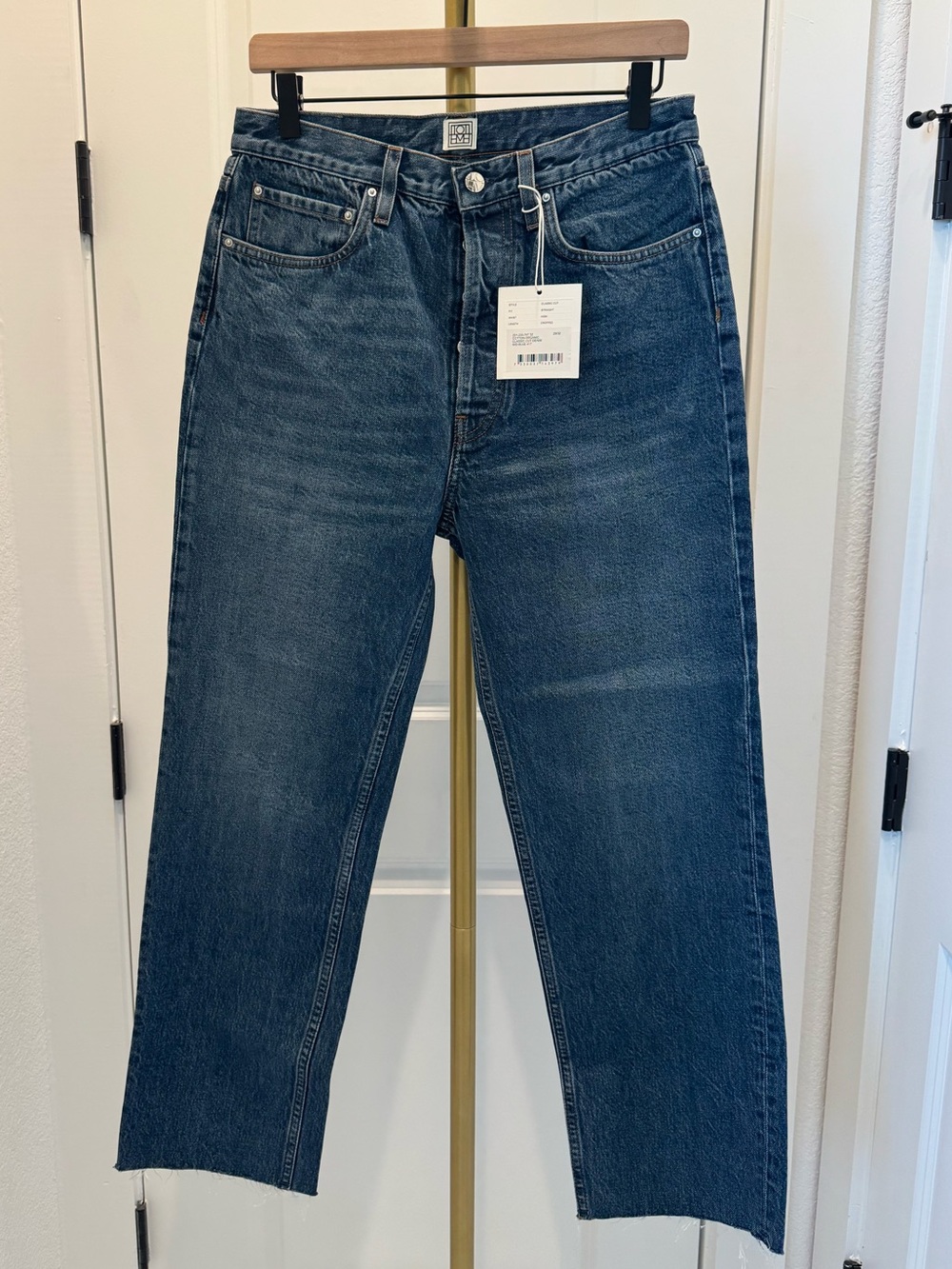 Toteme Women's Straight-Leg Jeans in Mid Blue Wash